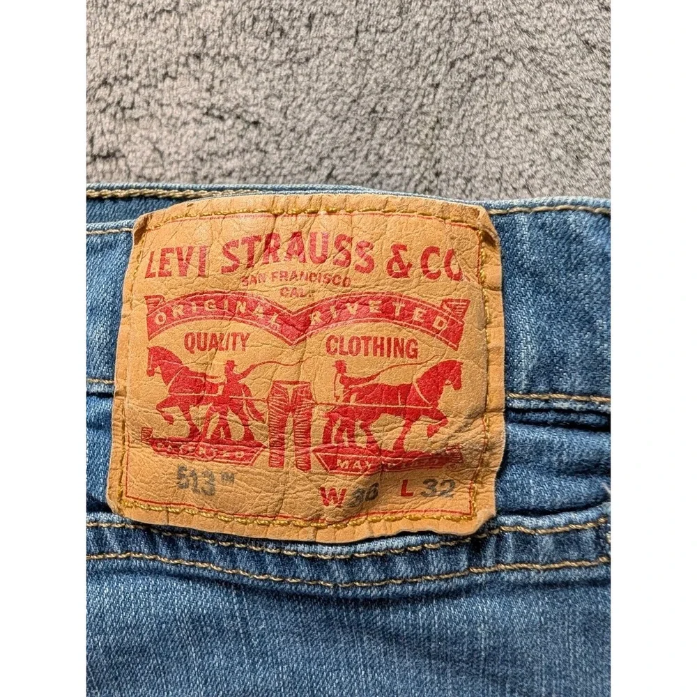 Levi's 513 Slim Straight Leg Jeans Men's Size 36x32 Medium Wash